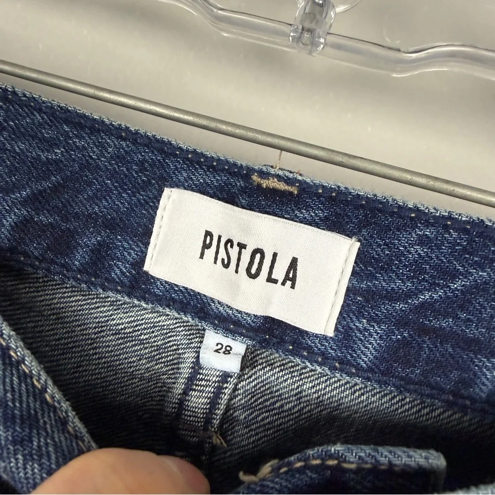 Anthropologie Pistola Lexi Mid Rise Bowed Barrel Leg Straight Jeans - Picture 5 of 7